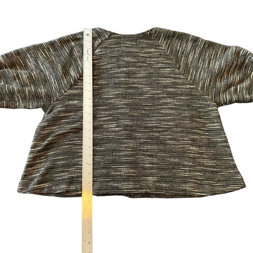 Banaba Republic Women’s Knut Zipup Crop Sweater Grey Puff Sleeves Size M - Picture 14 of 15
